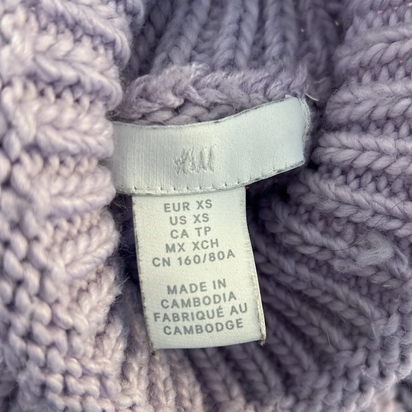 H&M Lavender Knit Cropped Mock Neck Long Sleeve Sweater Size XS - Picture 5 of 6